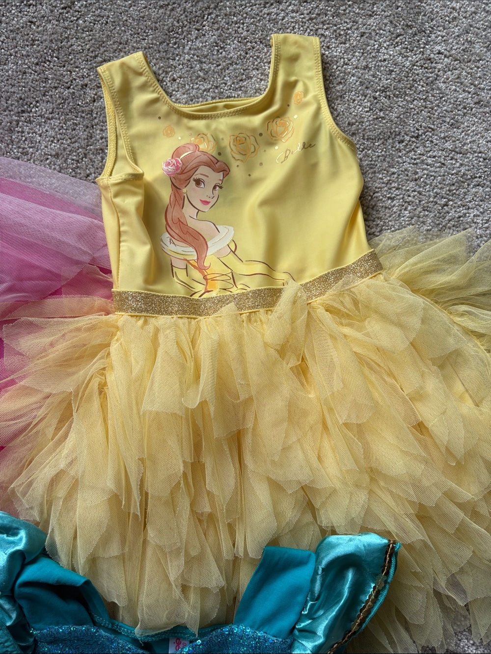 Disney Princess Dress Lot - Yellow, Pink, Teal, Blue, White Costumes - Picture 3 of 6